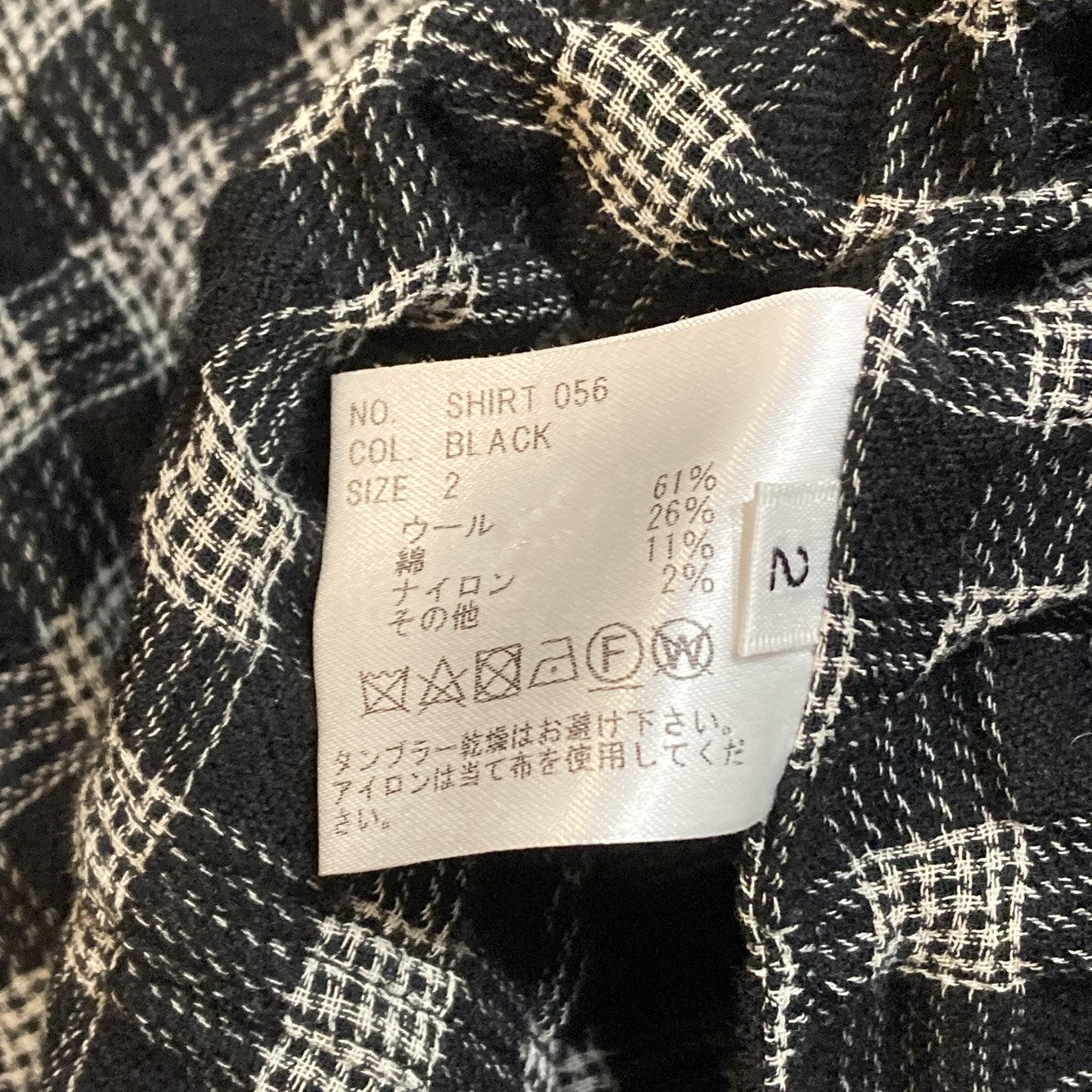 Bobby Check ウールボビーチェックシャツチェック長袖シャツSHIRT 056