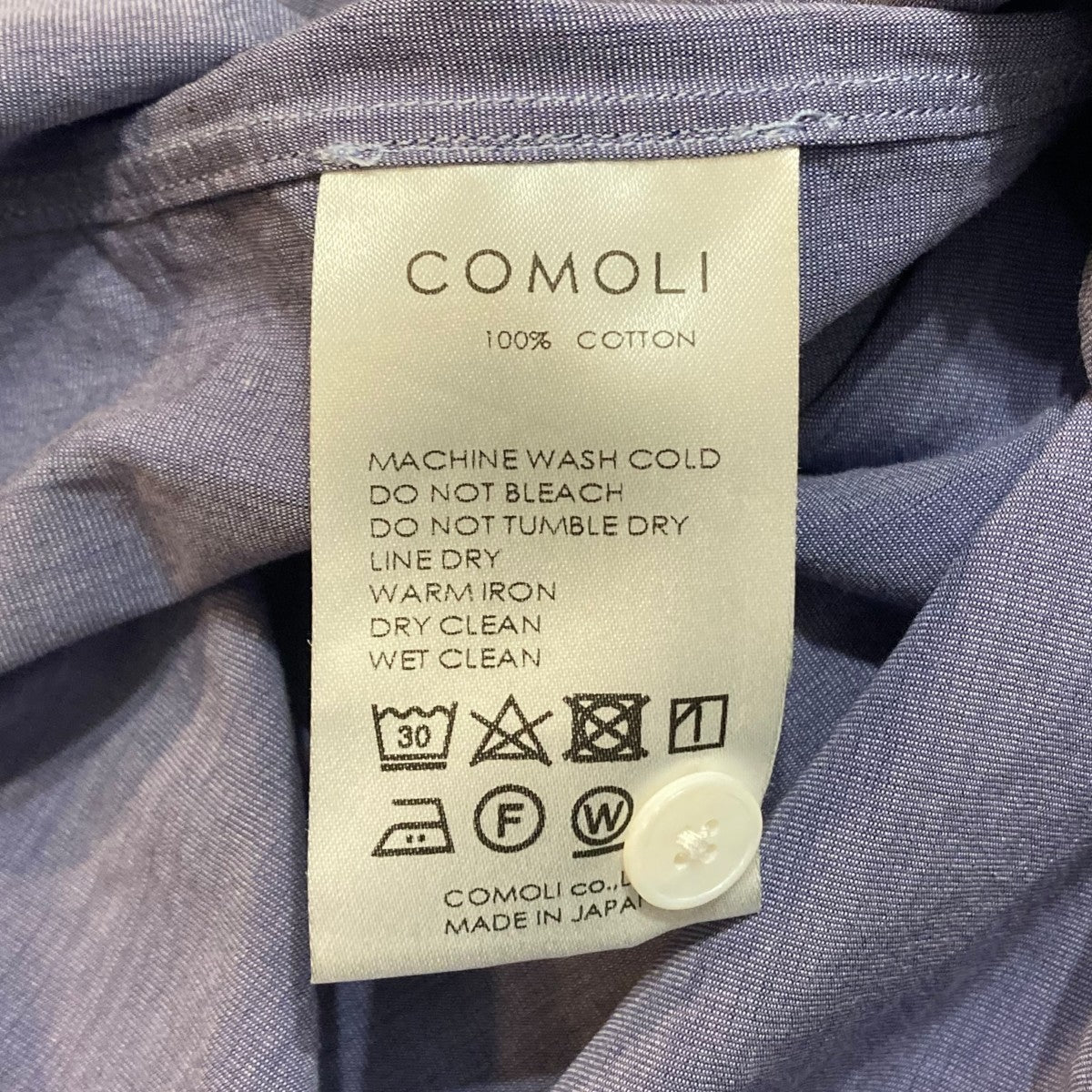 COMOLI 長袖シャツK01-02001 古着・中古-6枚目のアイテム画像