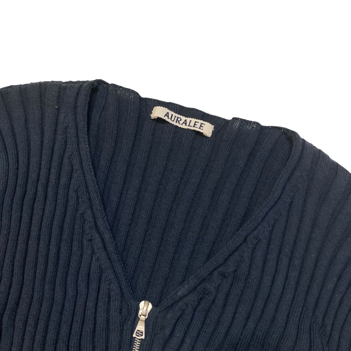 ODRY COTTON WIDE RIB KNIT ZIP CARDIGANリブニットジップカーディガンA24SC02WR