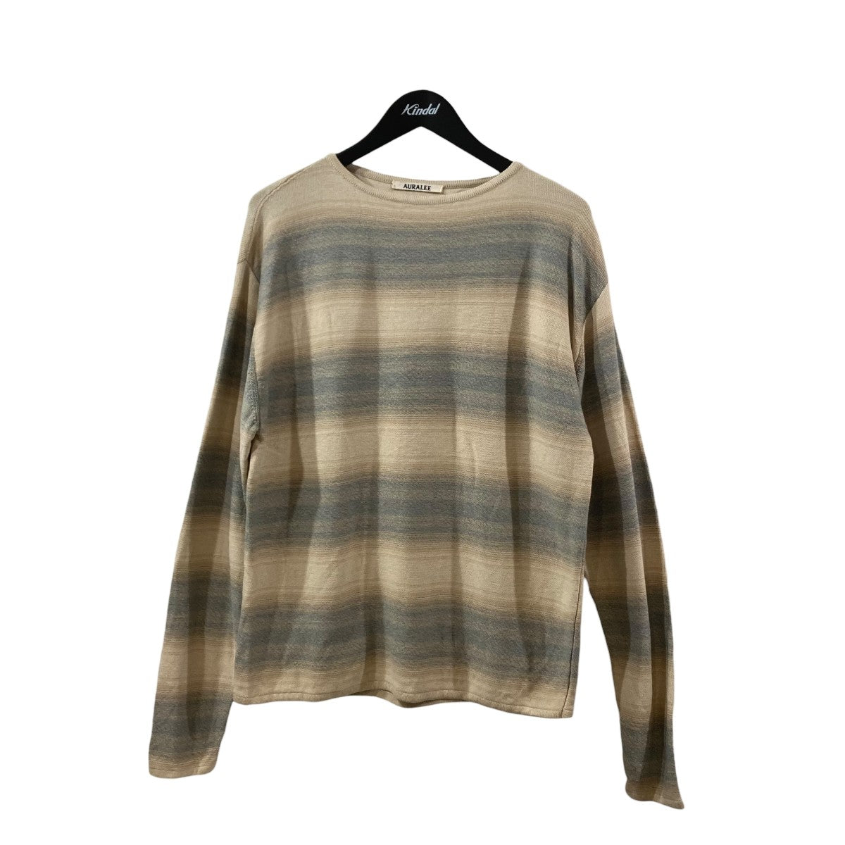 AURALEE 26SSCOTTON SILK GRADIENT STRIPE KNIT BOAT NECK P OニットA26SP02GB 古着・中古-1枚目のアイテム画像