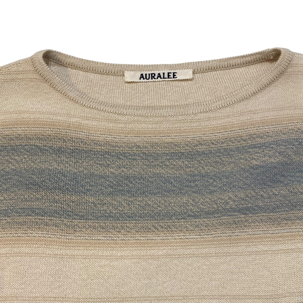 AURALEE 26SSCOTTON SILK GRADIENT STRIPE KNIT BOAT NECK P OニットA26SP02GB 古着・中古-3枚目のアイテム画像