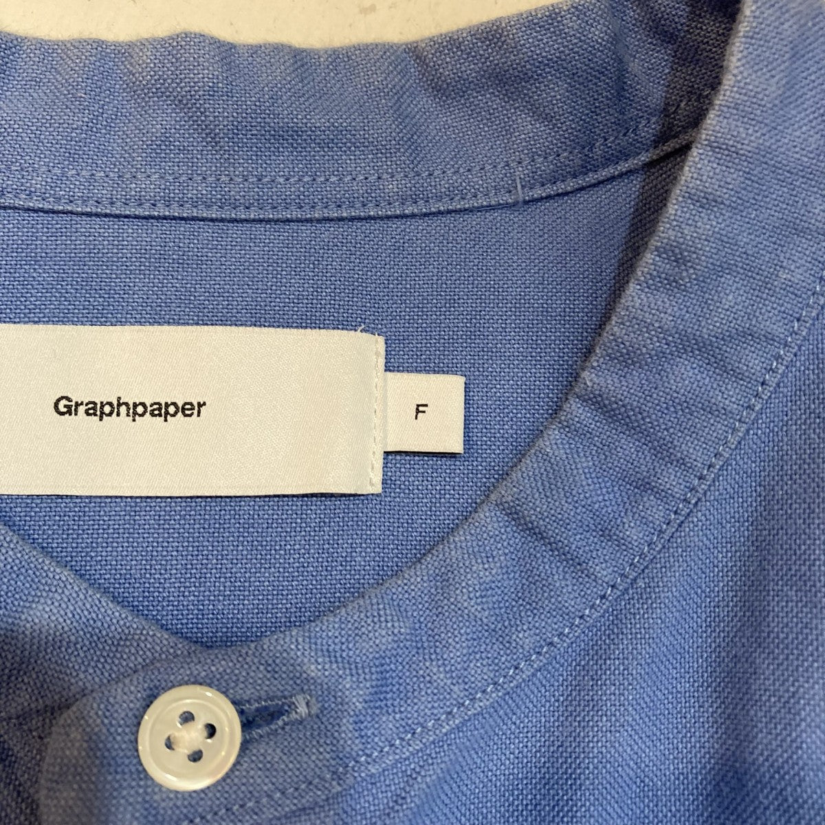 Graphpaper Oxford Oversized L S Band Collar ShirtバンドカラーシャツGM223-50072B 古着・中古-5枚目のアイテム画像