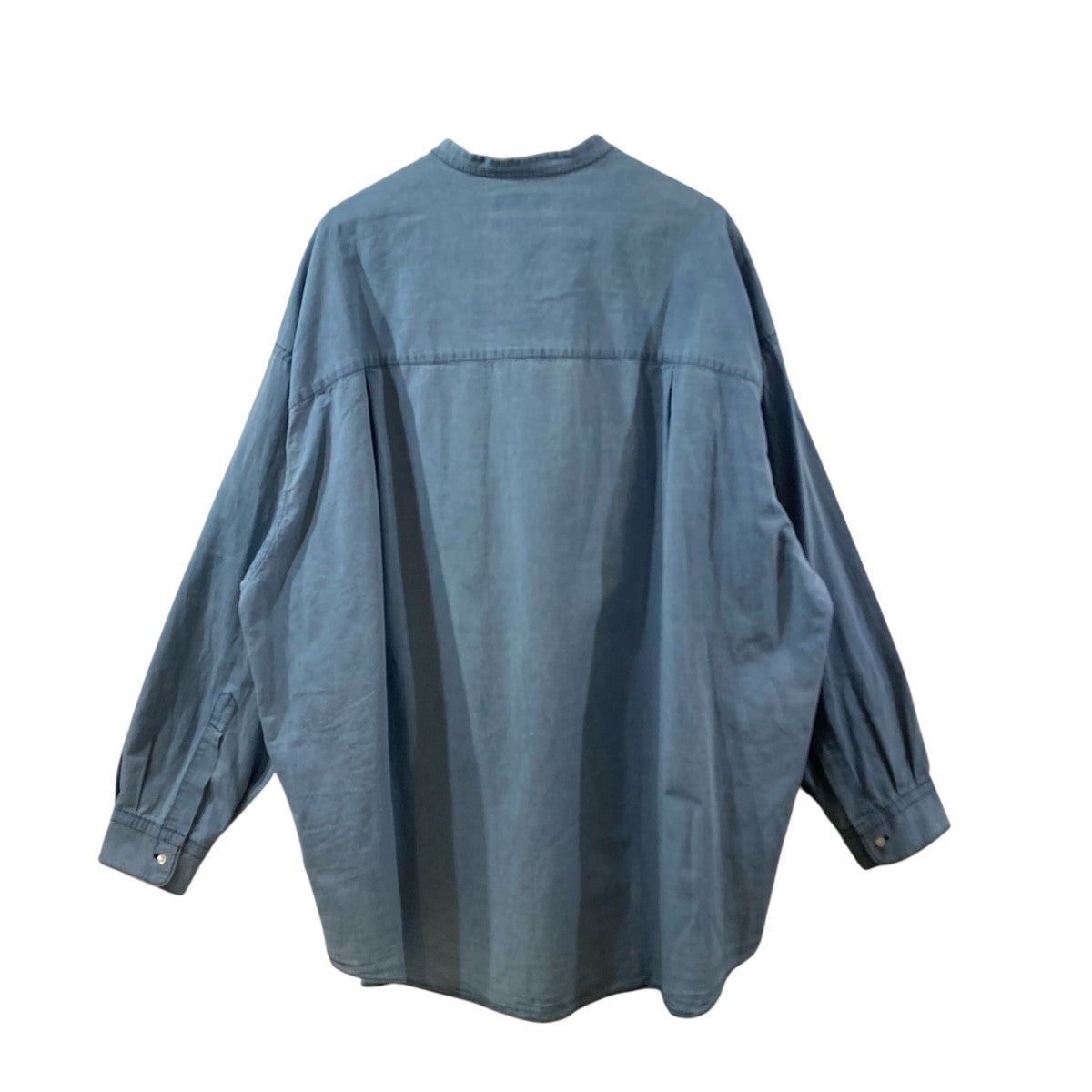 Graphpaper SIDOGRAS Indigo Poplin L S Oversized Band Collar ShirtオーバーサイズバンドカラーシャツGM252-50046 古着・中古-2枚目のアイテム画像