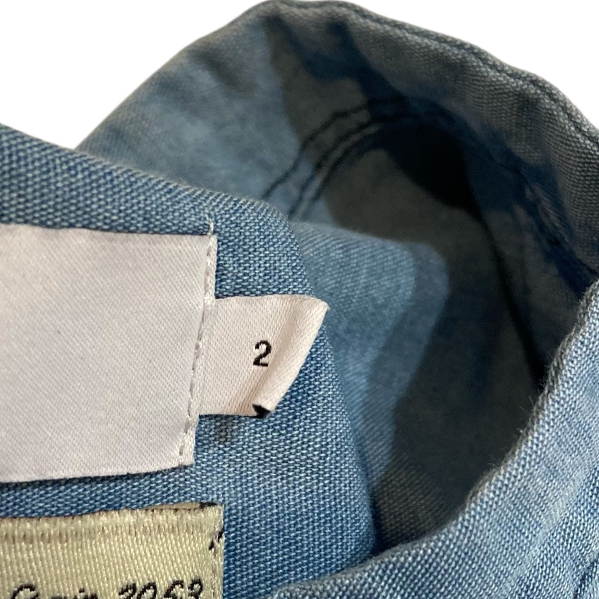 Graphpaper SIDOGRAS Indigo Poplin L S Oversized Band Collar ShirtオーバーサイズバンドカラーシャツGM252-50046 古着・中古-5枚目のアイテム画像