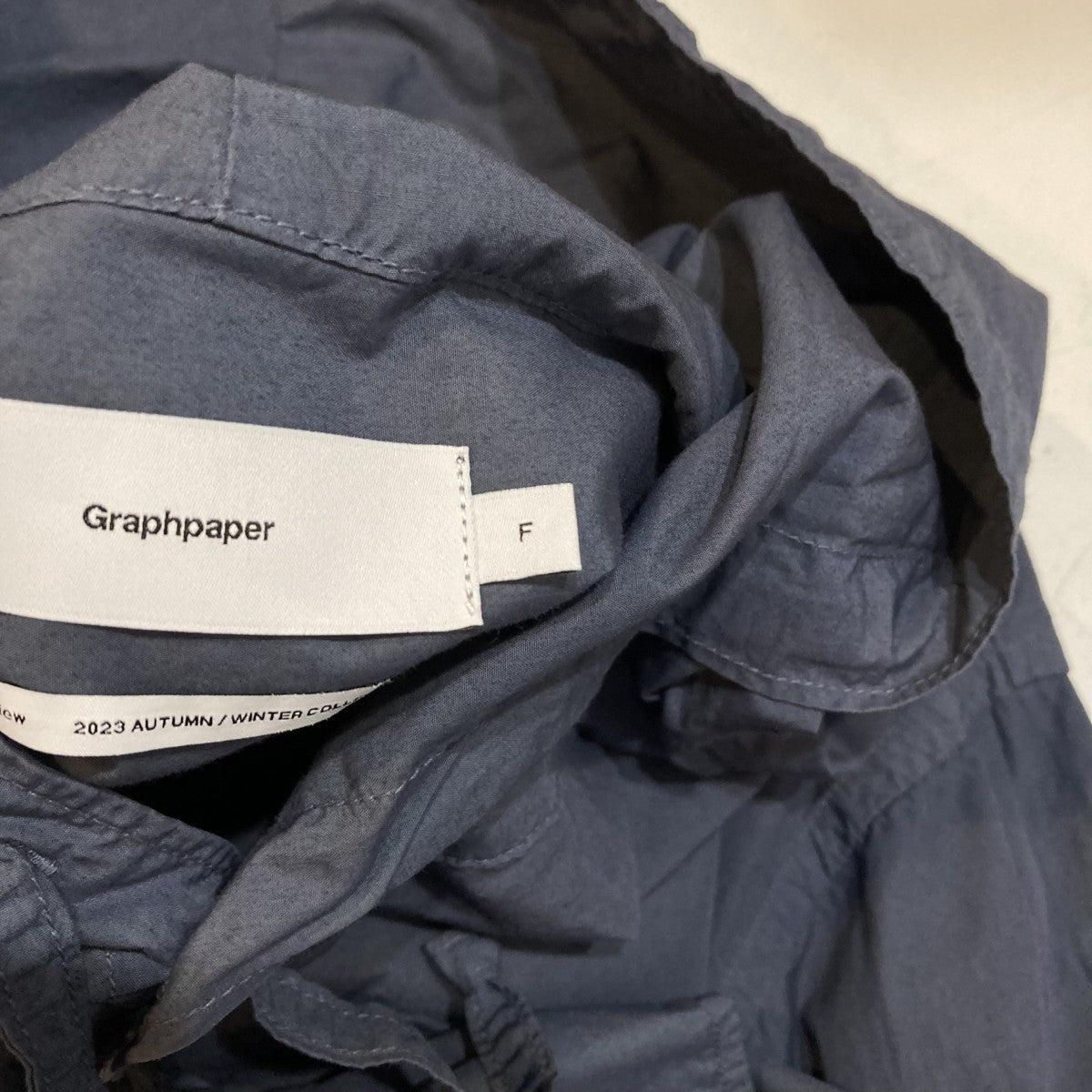 Graphpaper Garment Dyed Suvin Typewriter Oversized Hooded Shirt長袖シャツGM233-50073 古着・中古-7枚目のアイテム画像
