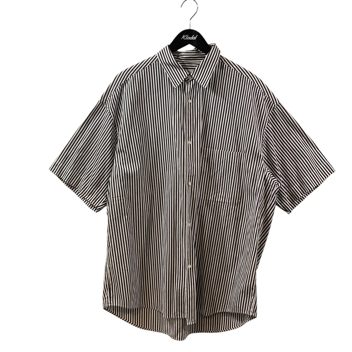 Graphpaper Oversized Regular Collar Shirtストライプ半袖シャツGM212-50263 古着・中古-1枚目のアイテム画像