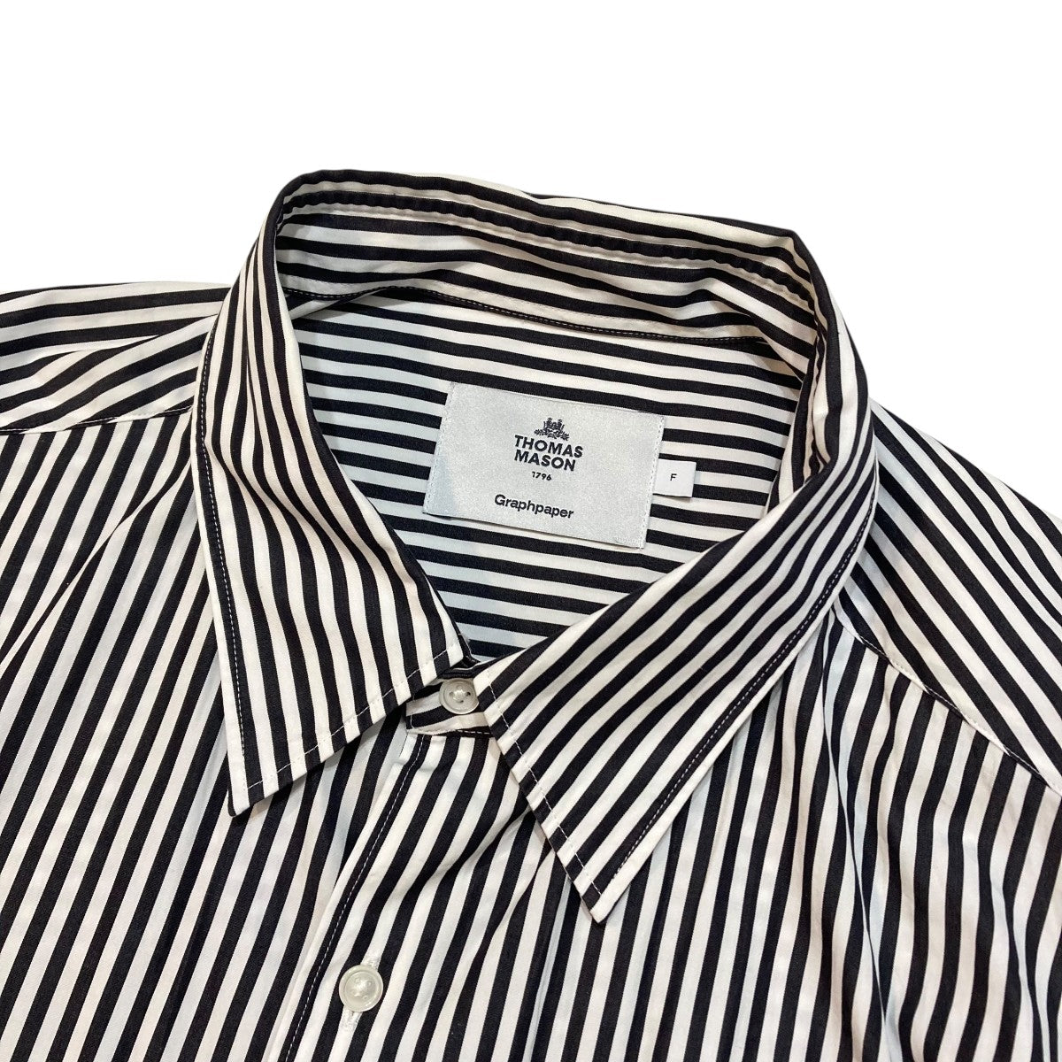 Graphpaper Oversized Regular Collar Shirtストライプ半袖シャツGM212-50263 古着・中古-3枚目のアイテム画像