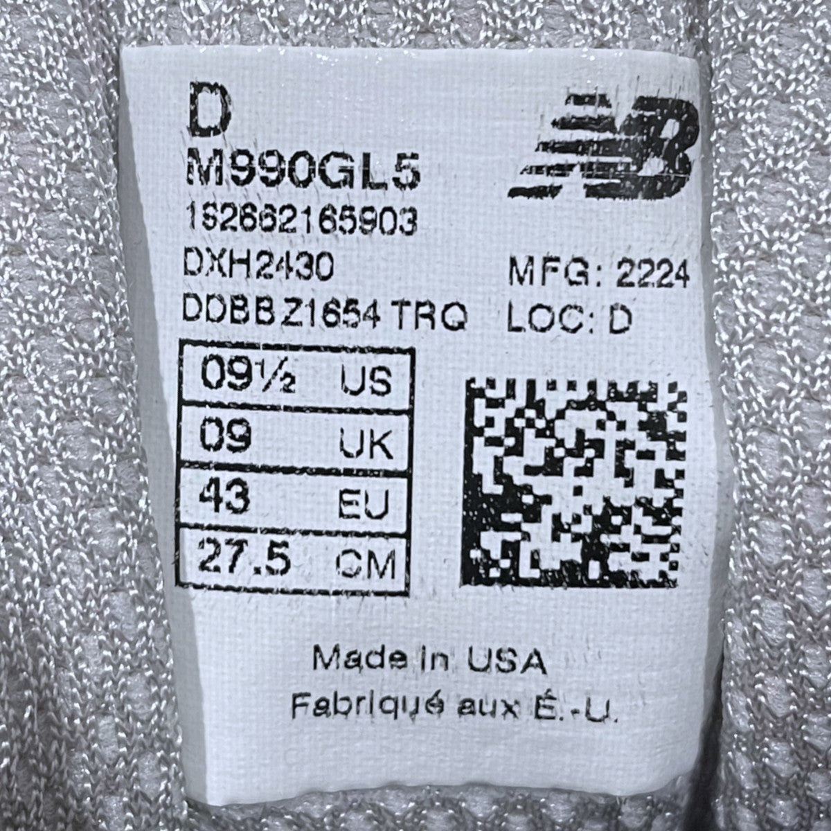 スニーカー M990GL5 MADE IN USA