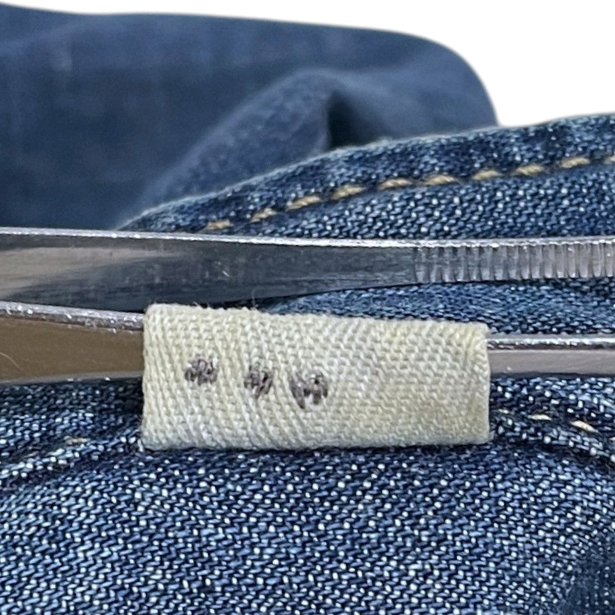 25AW バンドカラーデニムロングワンピース 45プチデニムのタックシャツドレス 71150061