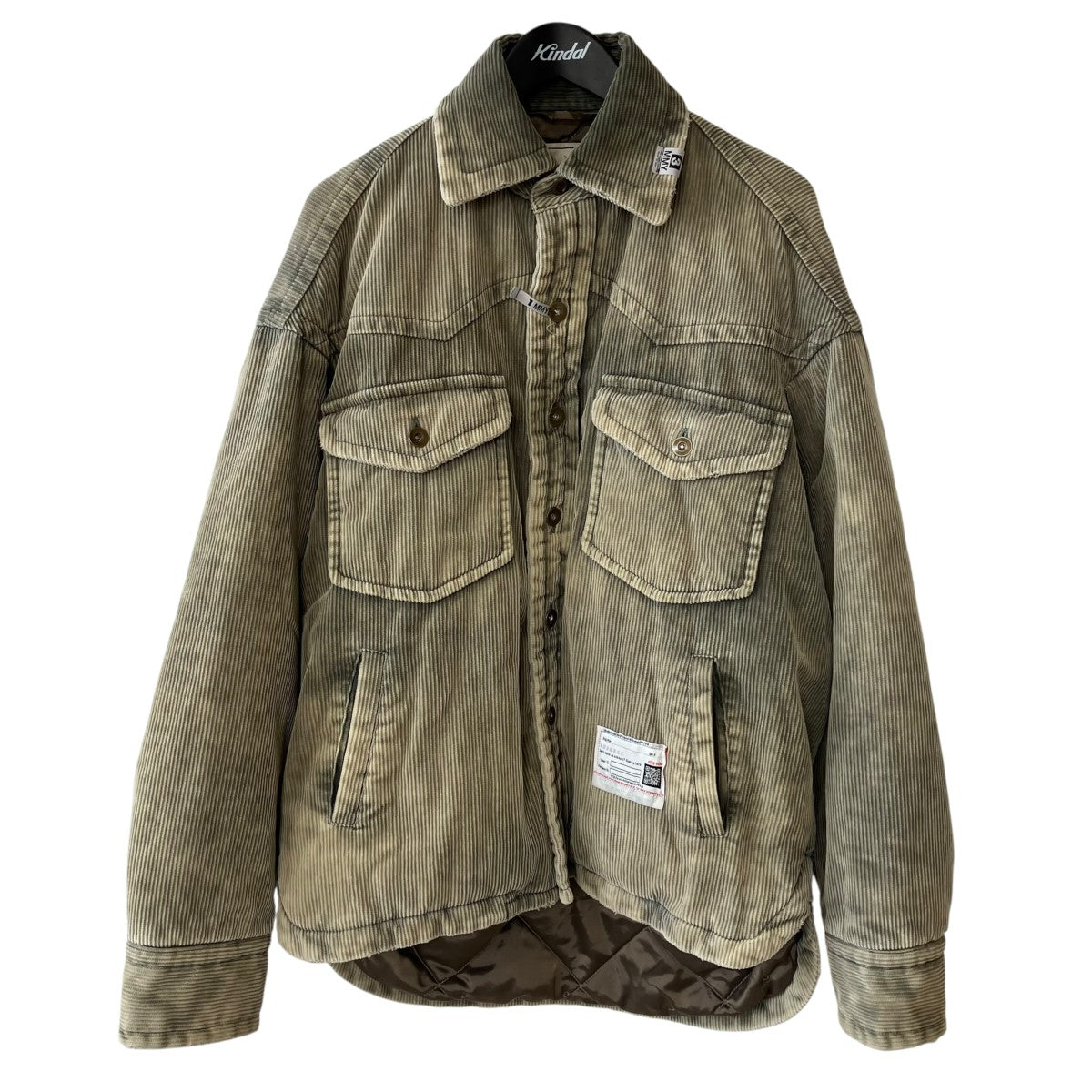 Maison MIHARA YASUHIRO Distressed Corduroy Puffer ShirtコーデュロイジャケットA15SH035 古着・中古-1枚目のアイテム画像