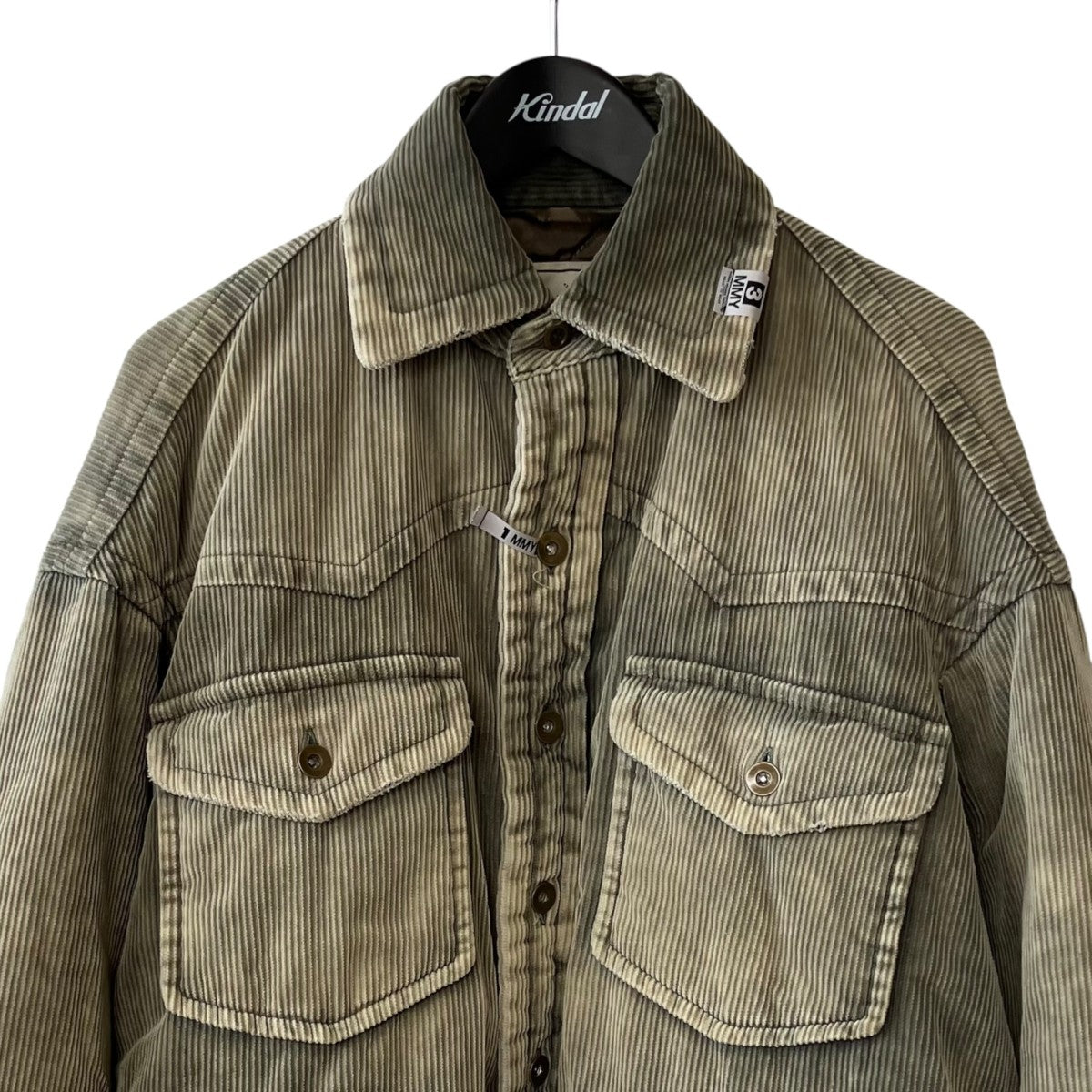 Maison MIHARA YASUHIRO Distressed Corduroy Puffer ShirtコーデュロイジャケットA15SH035 古着・中古-2枚目のアイテム画像