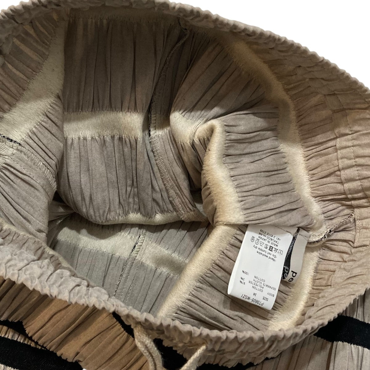 pelleq Shirring striped trousersイージーパンツPT0605-WS21 古着・中古-6枚目のアイテム画像