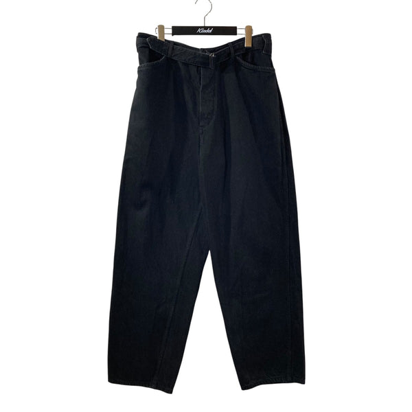COMOLI(コモリ) ベルテッドデニムパンツ W03-03001 W03-03001 ブラック