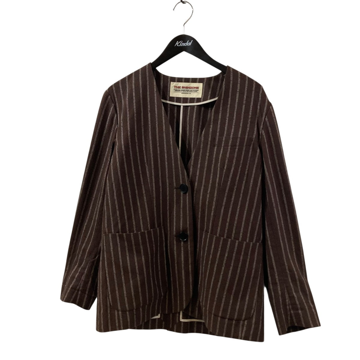 NOSTALGIC NO COLLAR JACKETストライプノーカラージャケット25MMSJK01