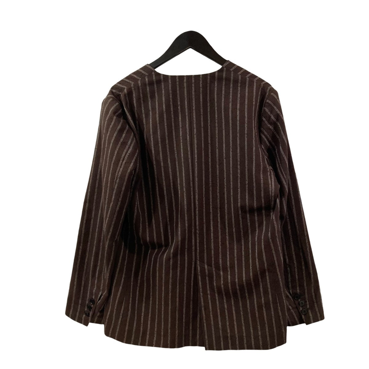 NOSTALGIC NO COLLAR JACKETストライプノーカラージャケット25MMSJK01