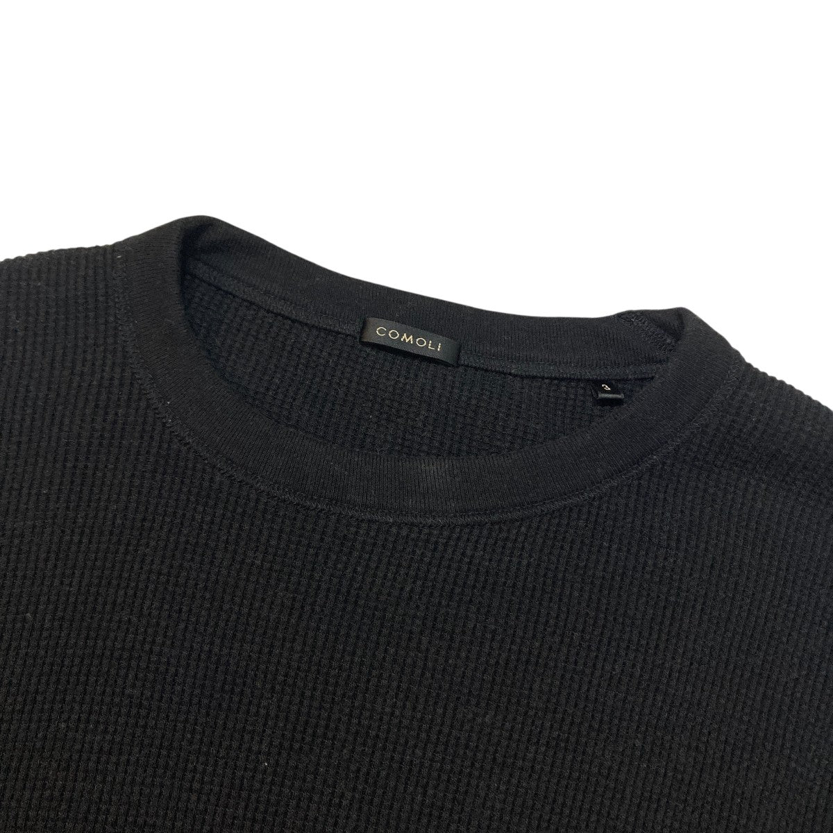 コットンカシミヤ ワッフル長袖クルーロングスリーブTシャツC03-05018