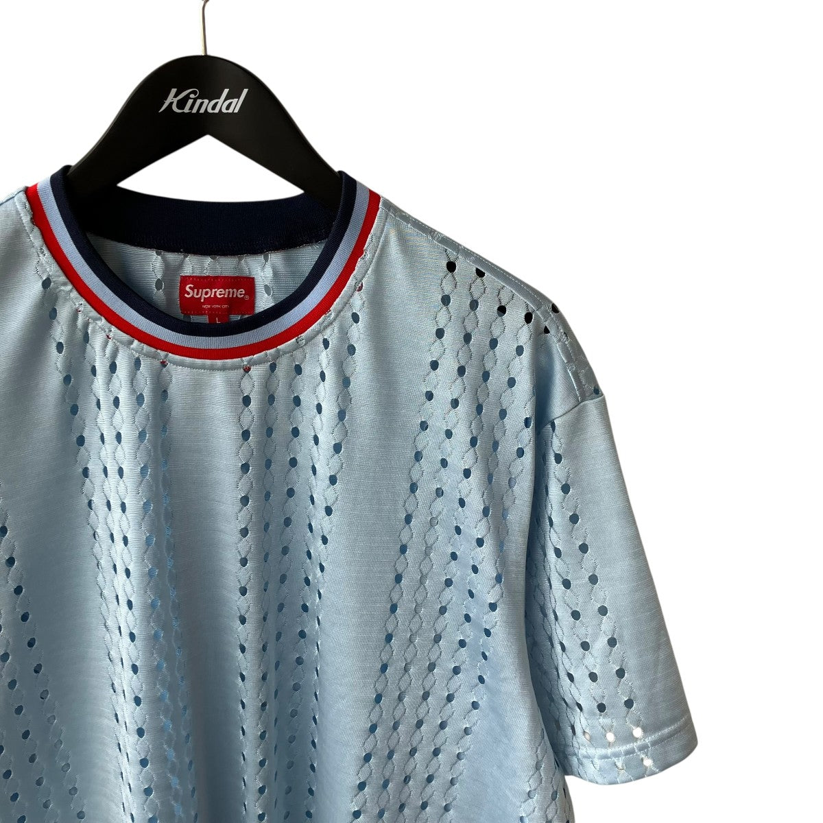 22SSPerforated Stripe Warm Up Top半袖Tシャツ