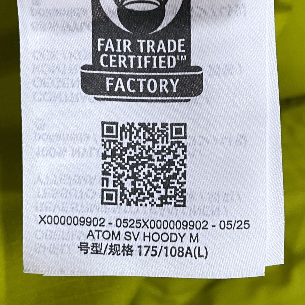 ジップアップ中綿フーデッドジャケット Atom SV Hoody アトムSVフーディ X000009902