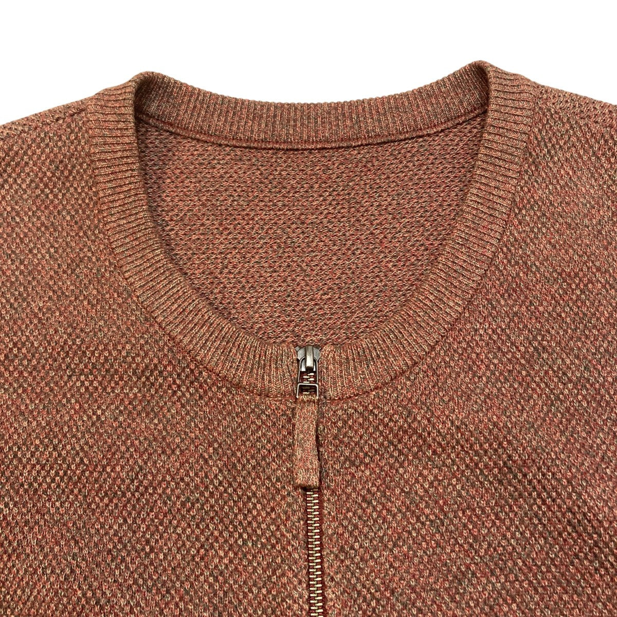 Moss Stitch Zip Vestベスト2201-003