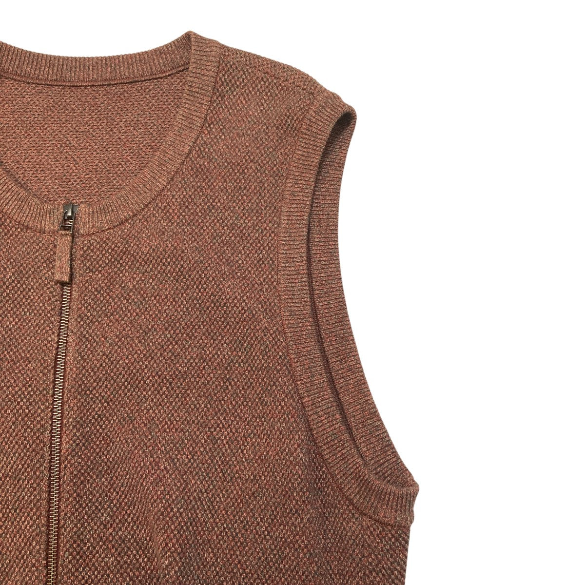 Moss Stitch Zip Vestベスト2201-003