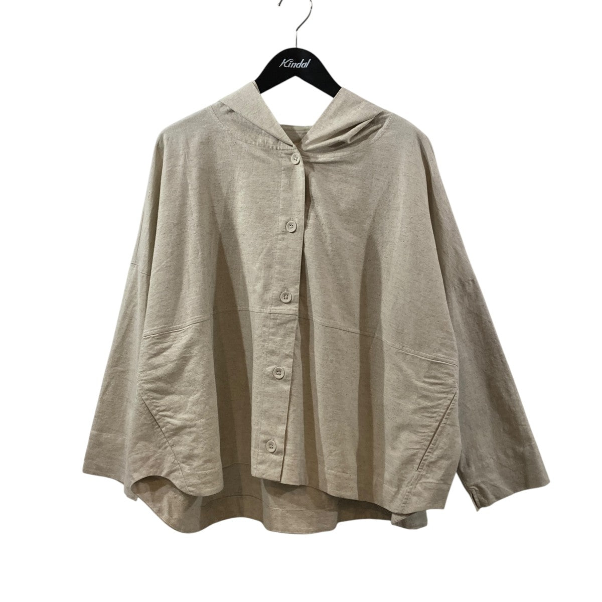 コットンリネンムジフードジャケット　アウターブルゾンパーカーHOODIE