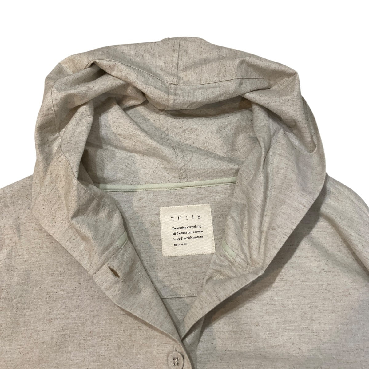 コットンリネンムジフードジャケット　アウターブルゾンパーカーHOODIE