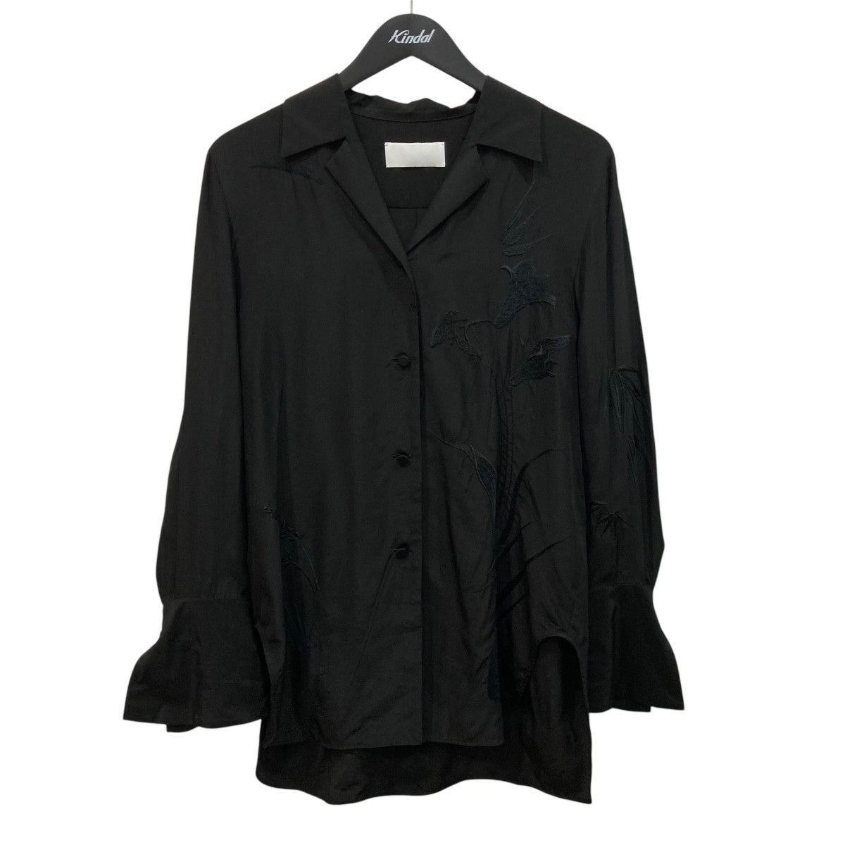 Silk Cupra Floral Embroidery Open Collar Shirt長袖シャツMM25FW-SH069