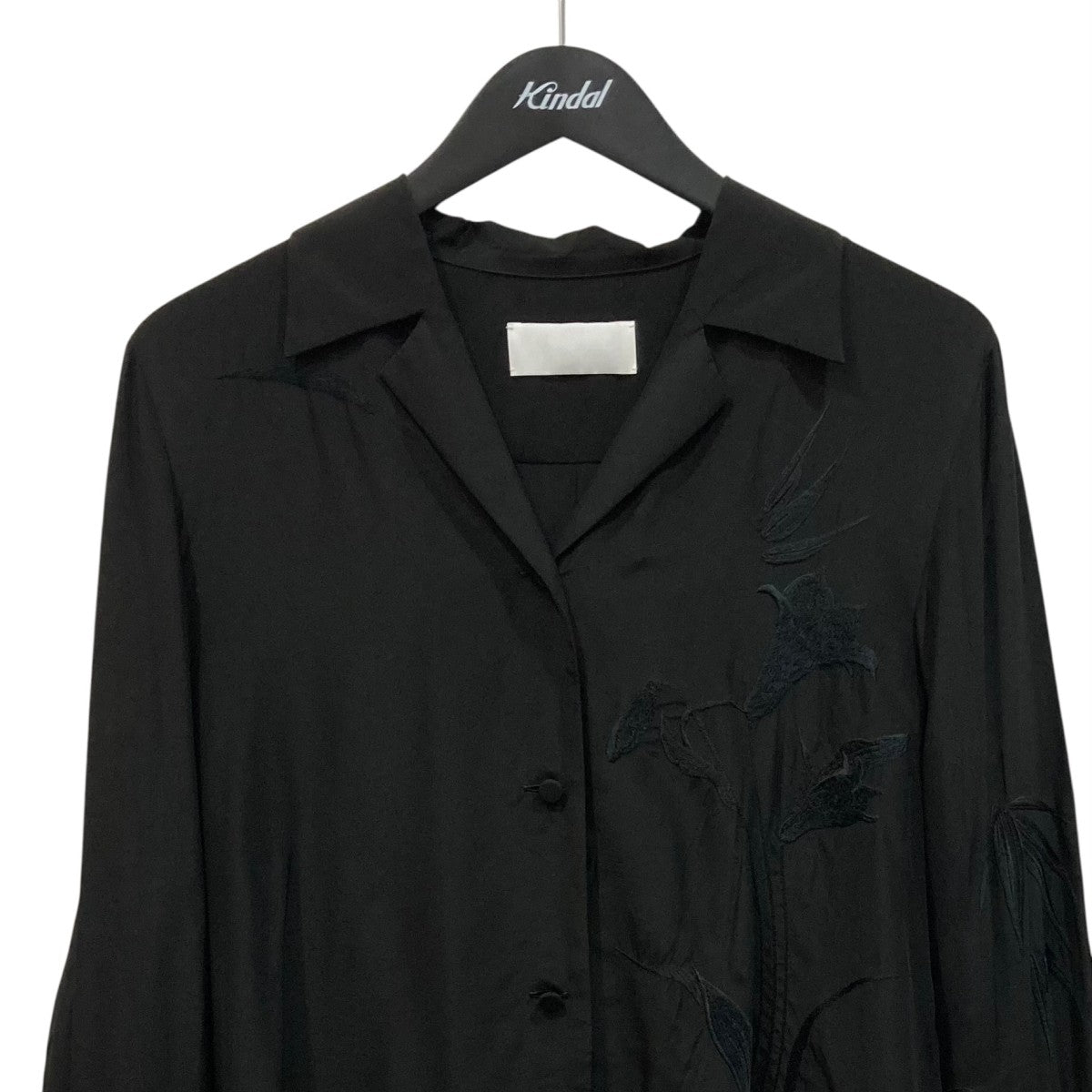 Silk Cupra Floral Embroidery Open Collar Shirt長袖シャツMM25FW-SH069