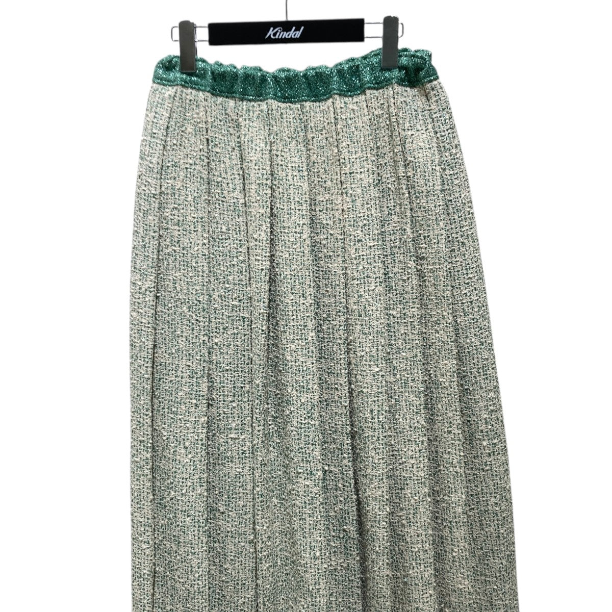 Lame tweed pleated skirtロングスカート7924-230-0214
