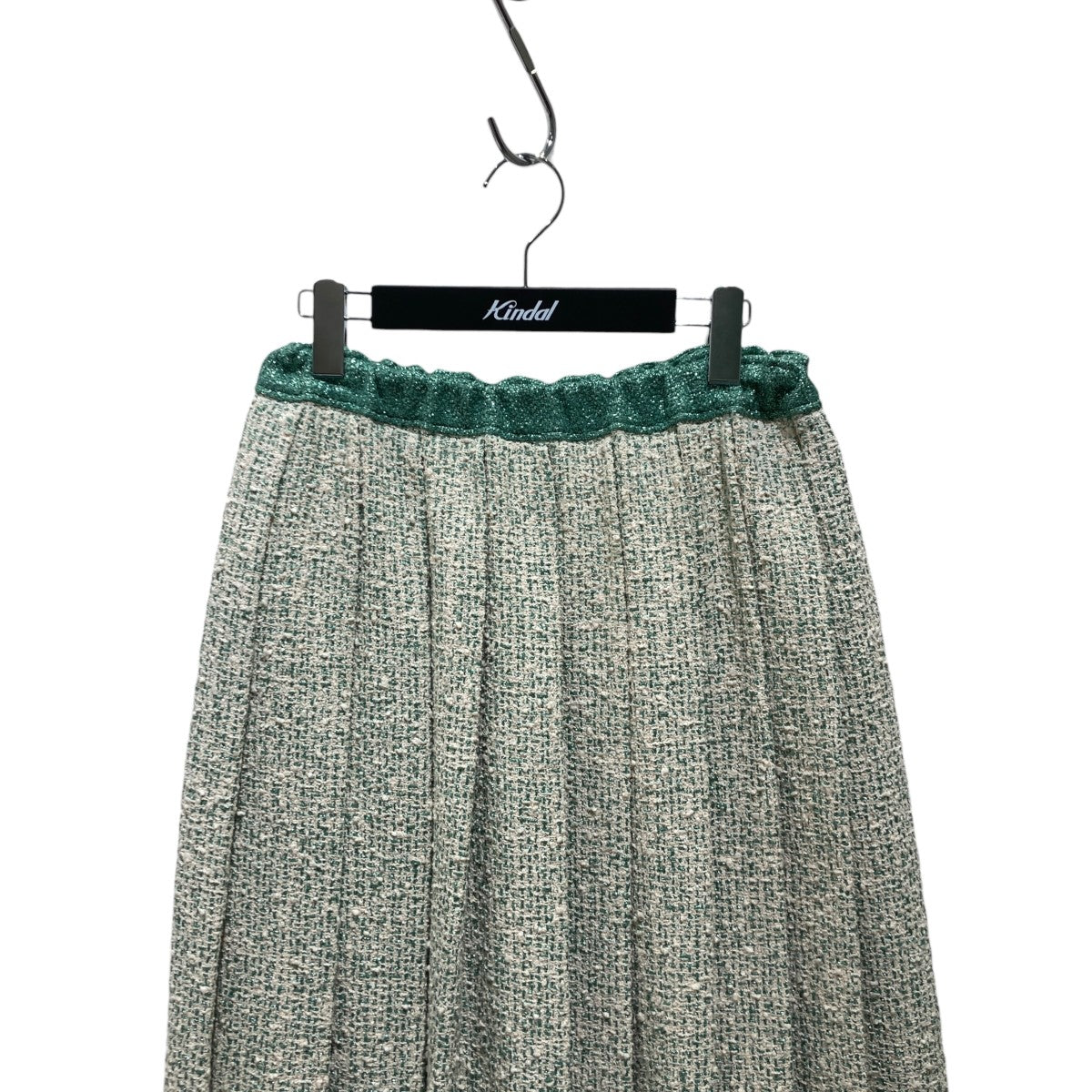 Lame tweed pleated skirtロングスカート7924-230-0214