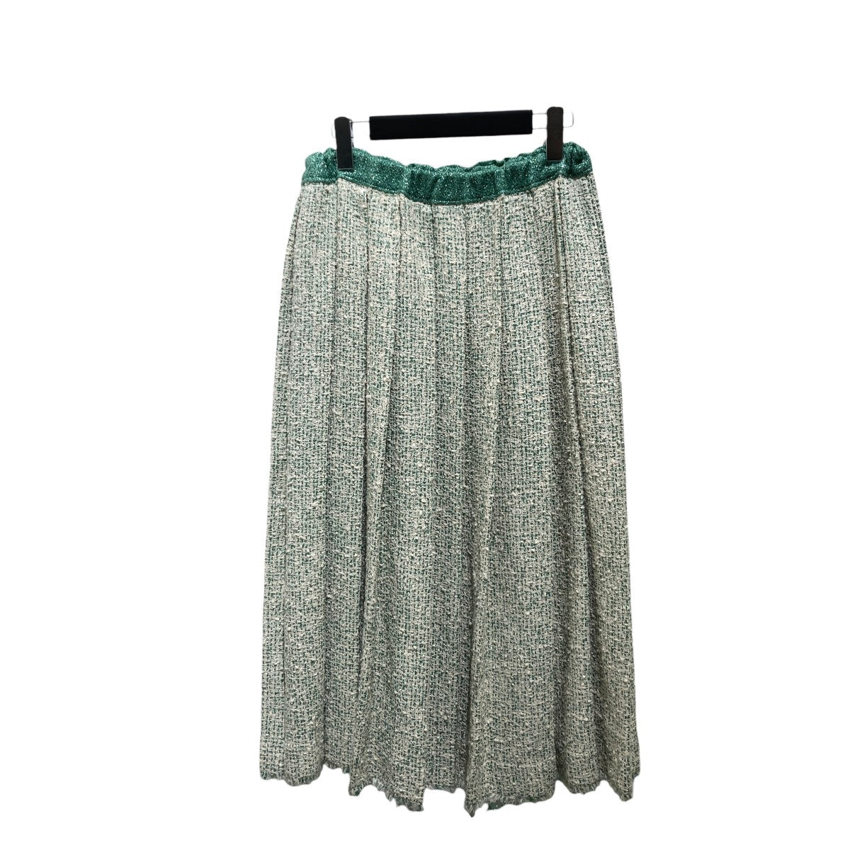 Lame tweed pleated skirtロングスカート7924-230-0214