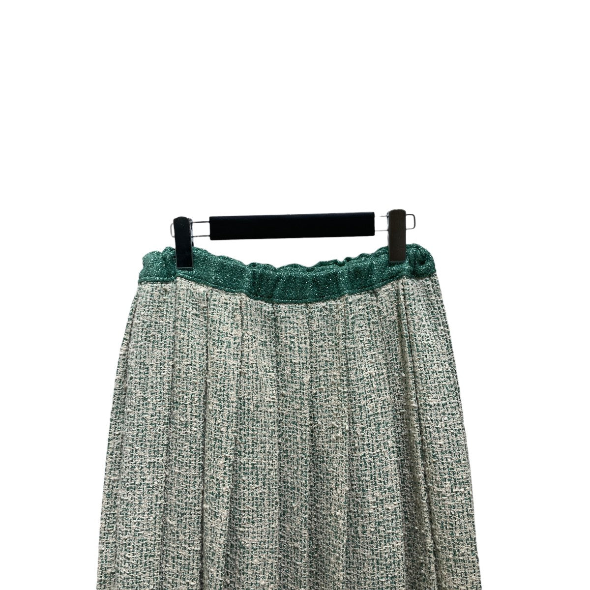 Lame tweed pleated skirtロングスカート7924-230-0214
