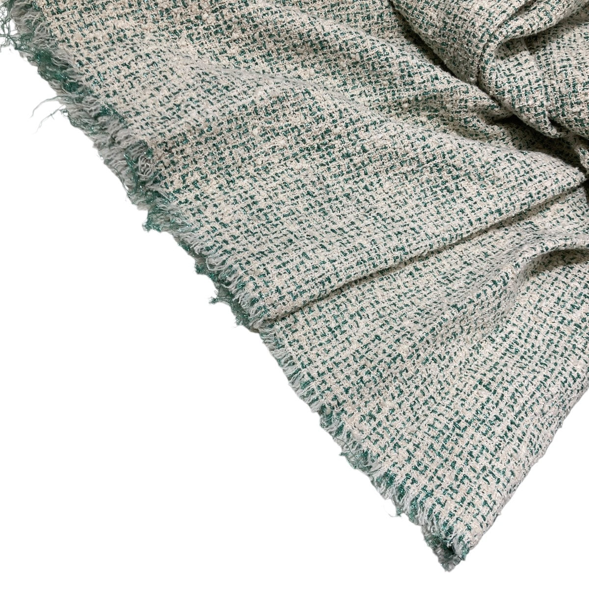 Lame tweed pleated skirtロングスカート7924-230-0214