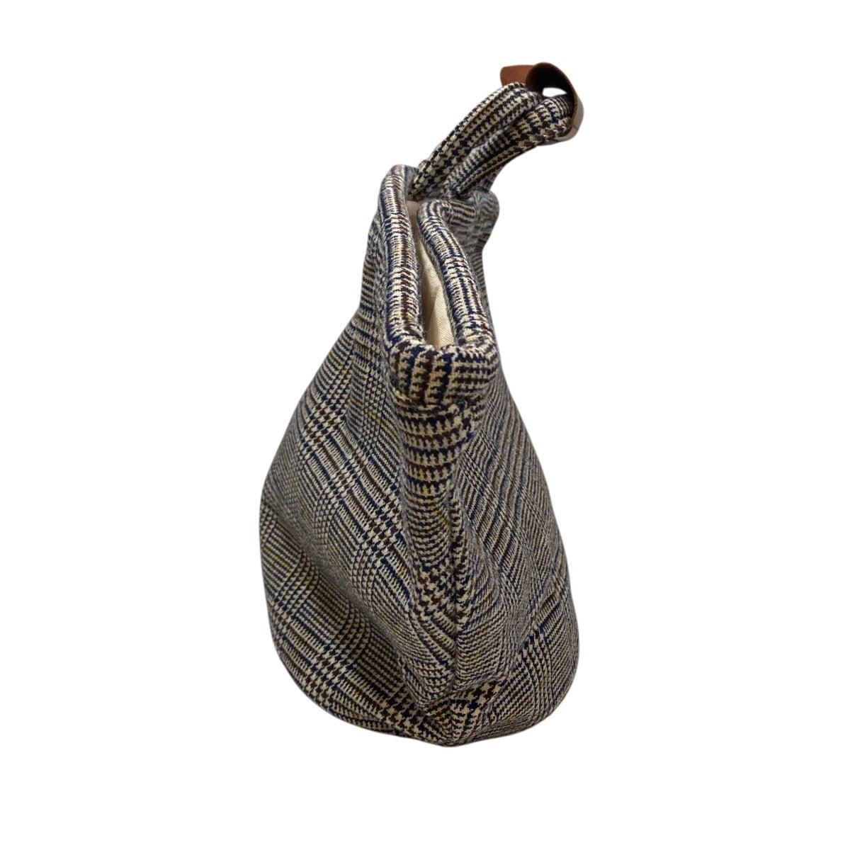 wool glen check marche bagグレンチェックハンドバッグ