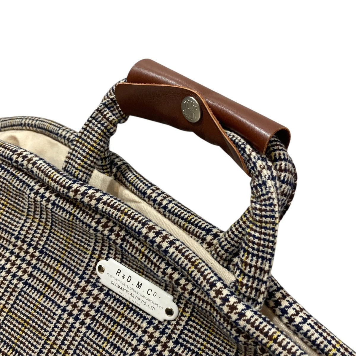 wool glen check marche bagグレンチェックハンドバッグ