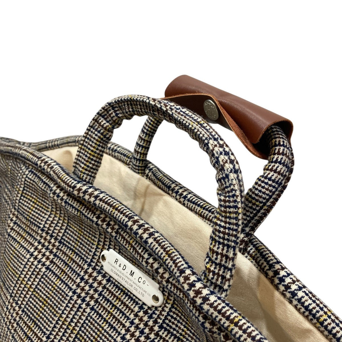 wool glen check marche bagグレンチェックハンドバッグ