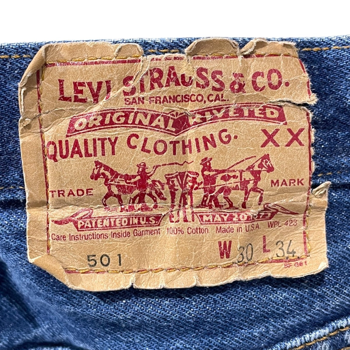 LEVI’S 80s デニムパンツ 501 ボタン裏653 スモールe MADE IN USA 501-0000 古着・中古-9枚目のアイテム画像