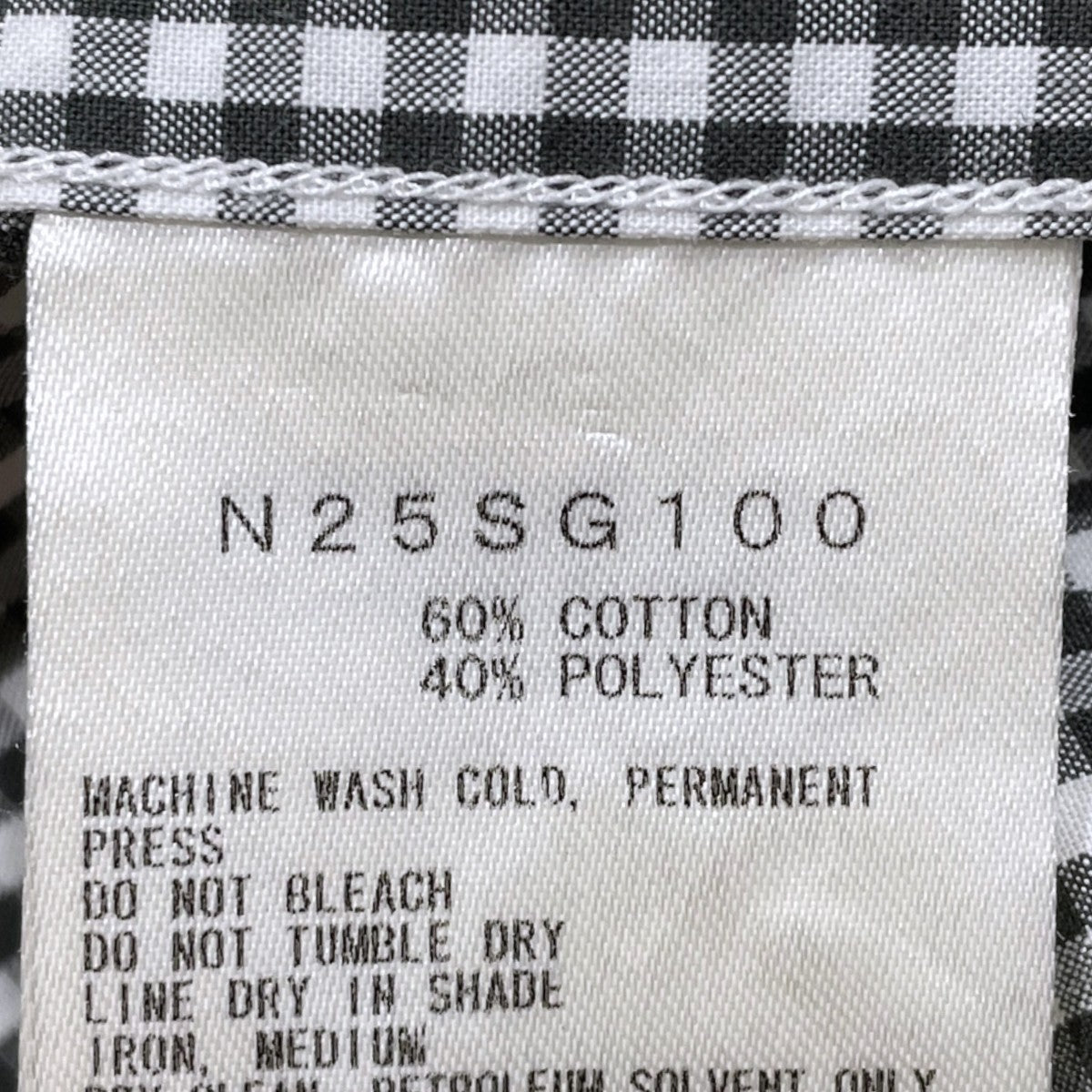 25SS ギンガムチェック柄シャツ Regular Collar Gingham Field Shirt レギュラーカラー ギンガムフィールドシャツ N25SG100