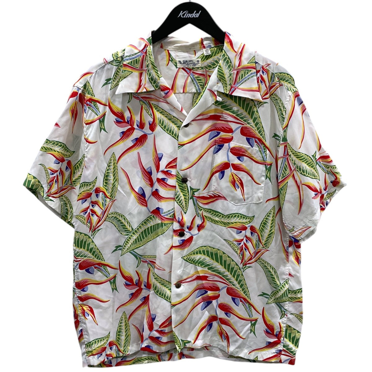17SS オープンカラー半袖シャツ アロハシャツ HANGING HELICONIA ハンギング・ヘリコニア SS37463