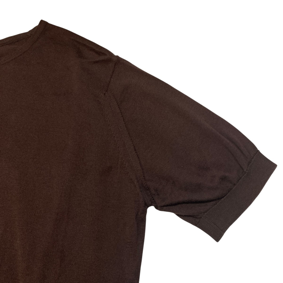 JOHN SMEDLEY(ジョンスメドレー) 半袖ニット ブラウン サイズ M