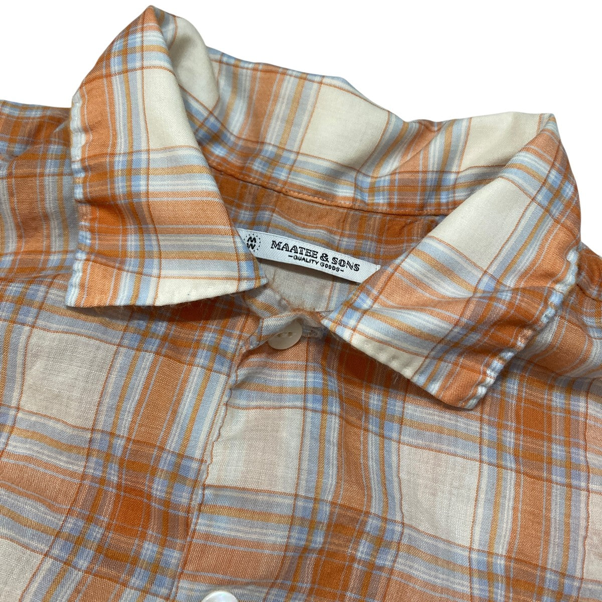 WOOL ONE PIECE COLLAR SHIRTSチェック長袖シャツMT4103-0609