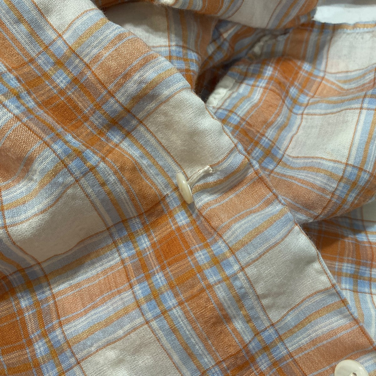 WOOL ONE PIECE COLLAR SHIRTSチェック長袖シャツMT4103-0609