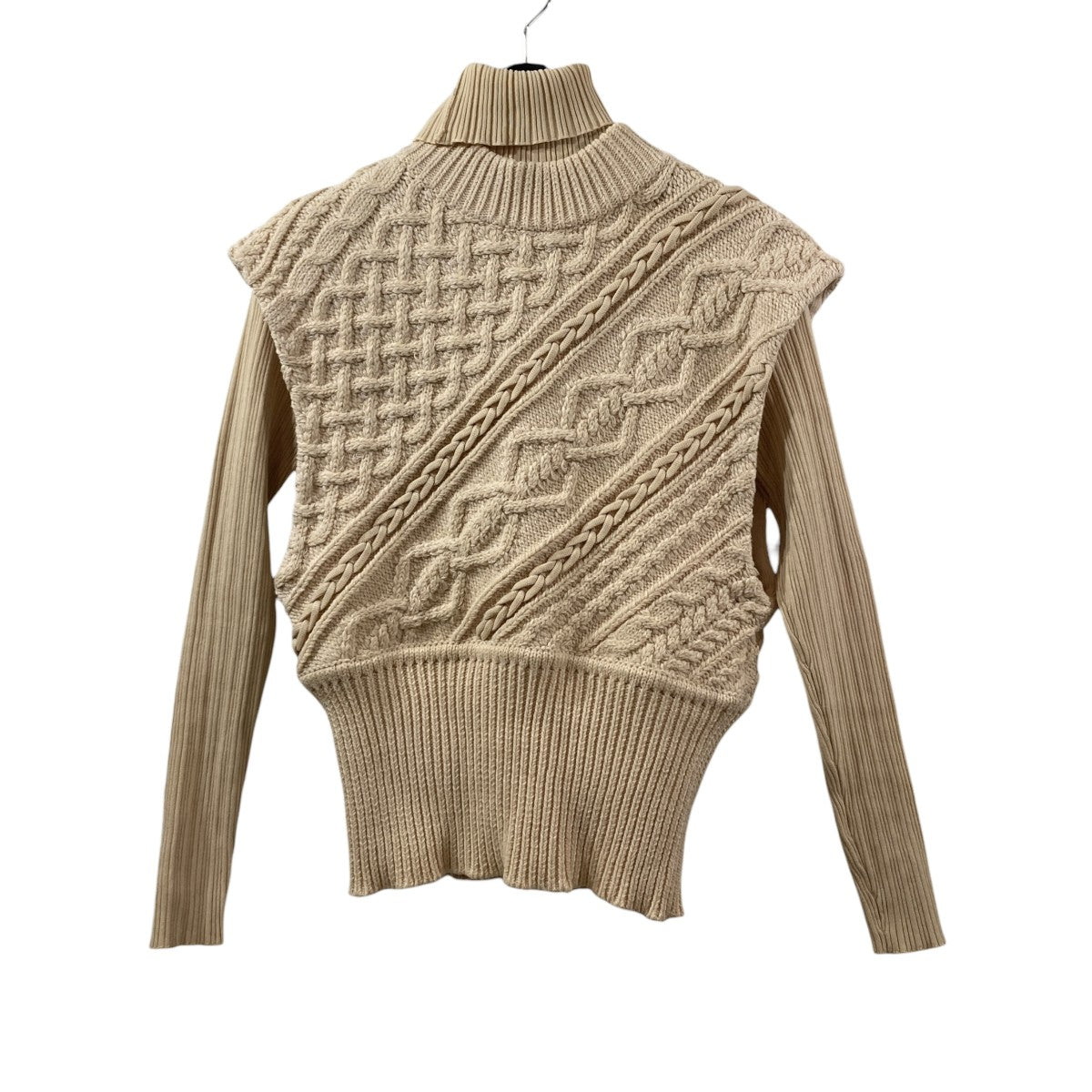 LAYERED SLANT CABLE KNIT SETニット01120131010
