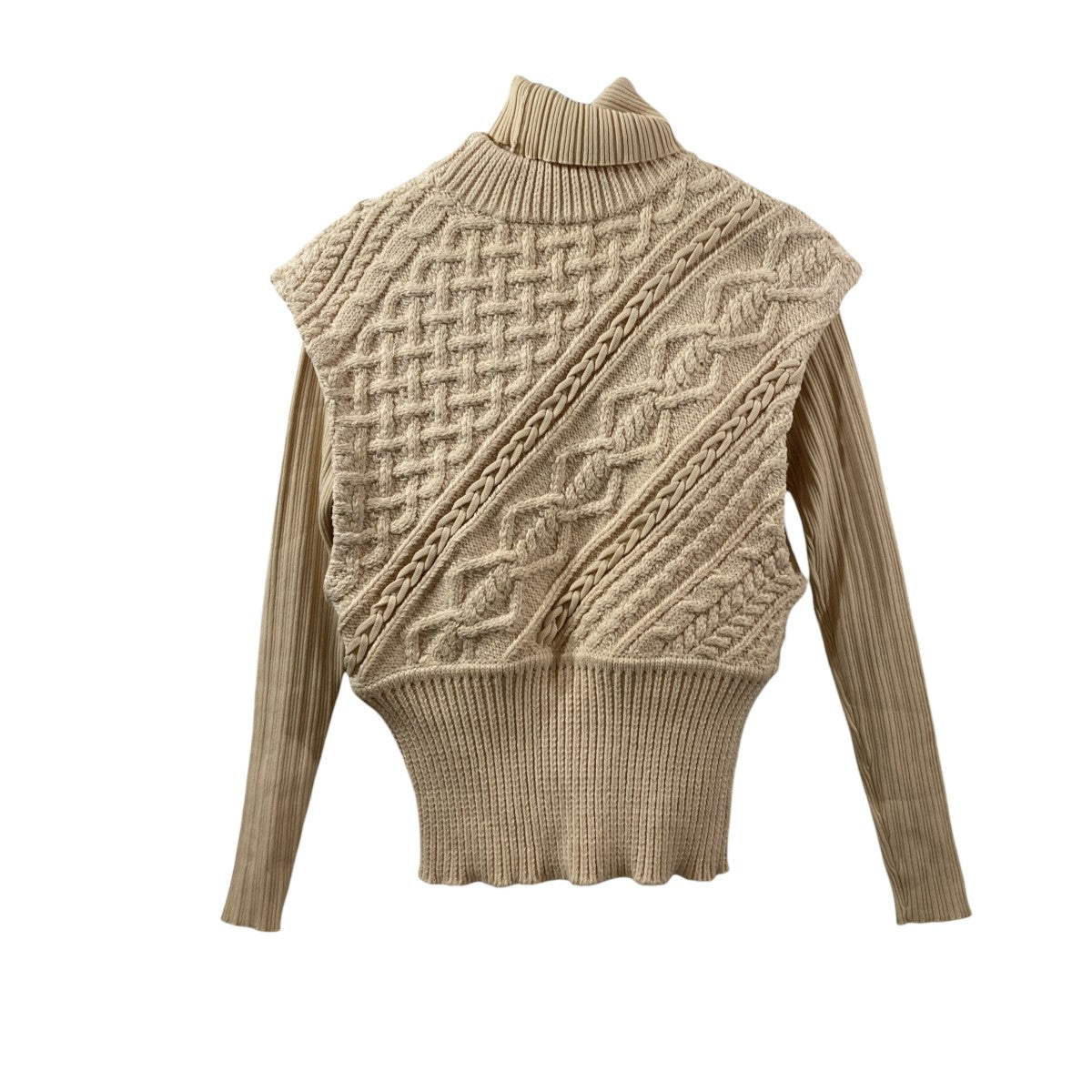 LAYERED SLANT CABLE KNIT SETニット01120131010