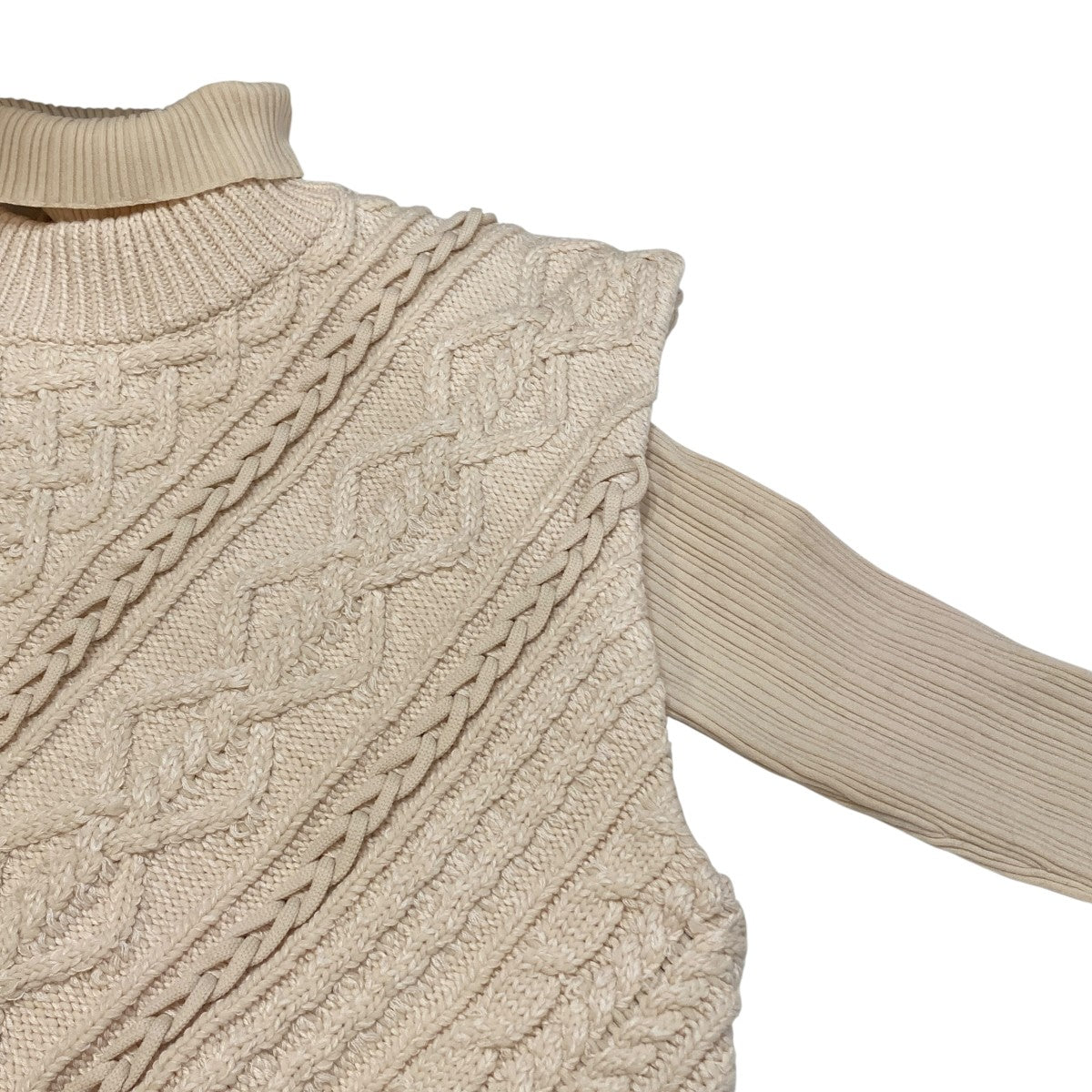 LAYERED SLANT CABLE KNIT SETニット01120131010