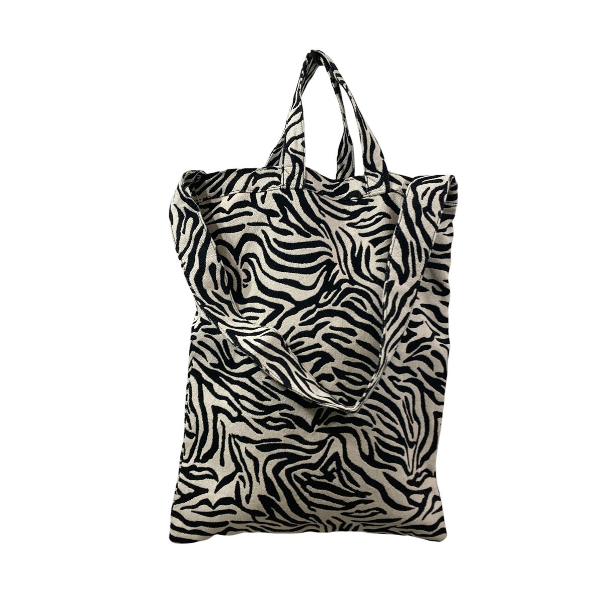 FRAMeWORK YA GOOD IDEAS BIG TAG FABRIC TOTEゼブラハンドバッグ 古着・中古-2枚目のアイテム画像