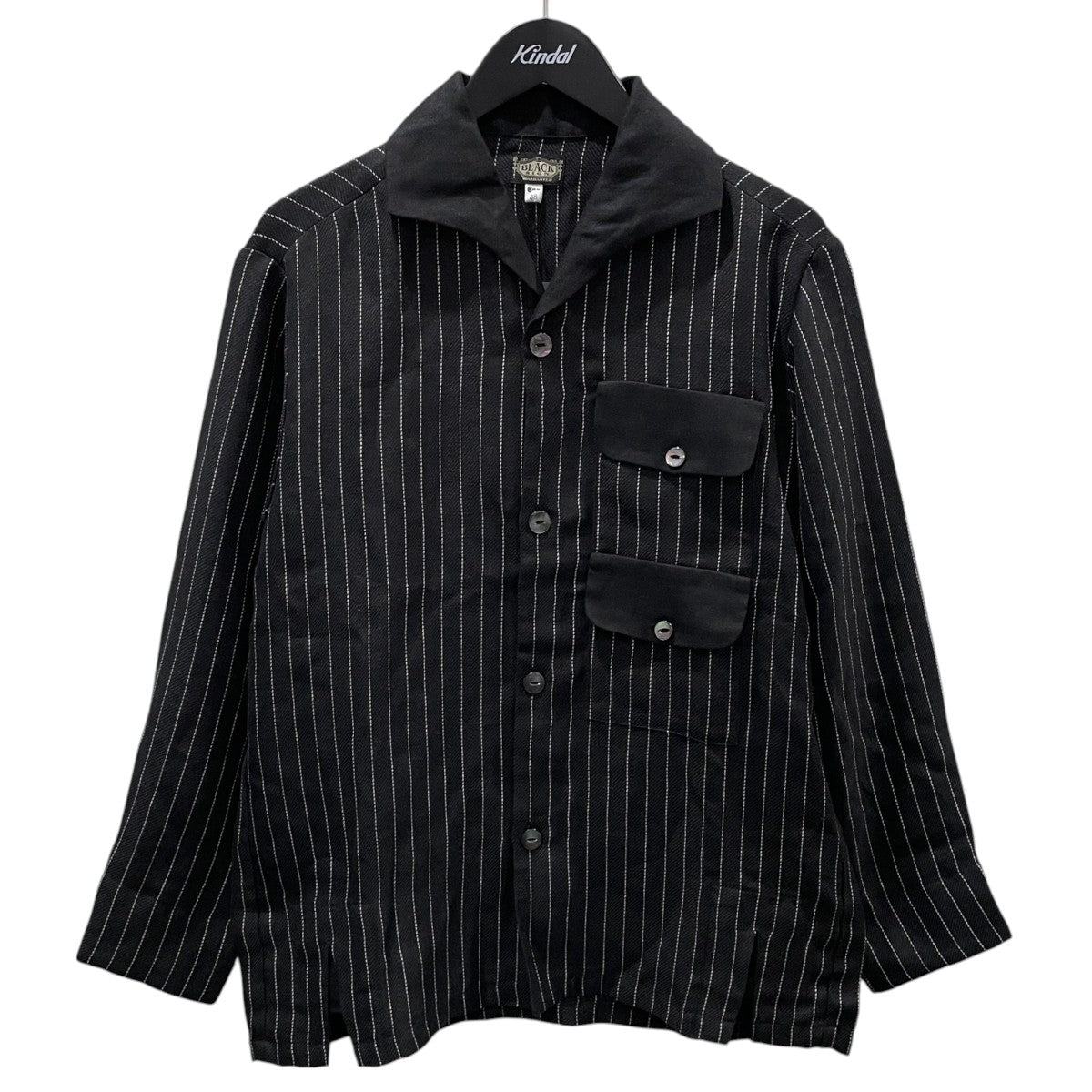 26SS ストライプ柄ジャケット Italian Collar 2 Tone GIGORO Jacket  イタリアン カラー ツートーン ジゴロジャケット BSSJ-26409BLK