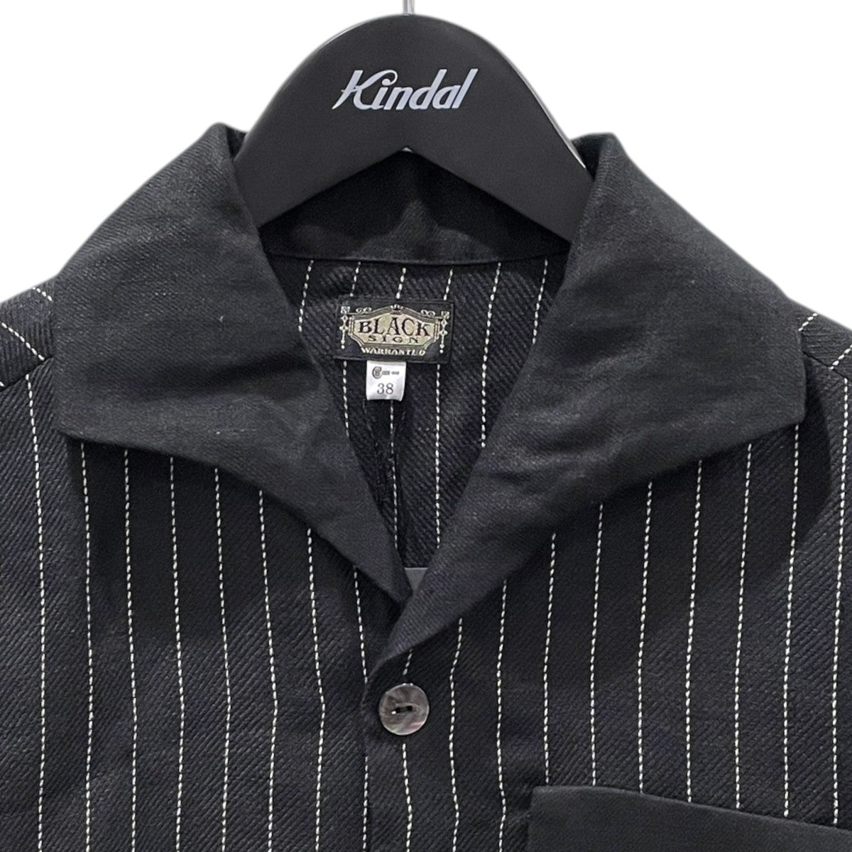 26SS ストライプ柄ジャケット Italian Collar 2 Tone GIGORO Jacket  イタリアン カラー ツートーン ジゴロジャケット BSSJ-26409BLK