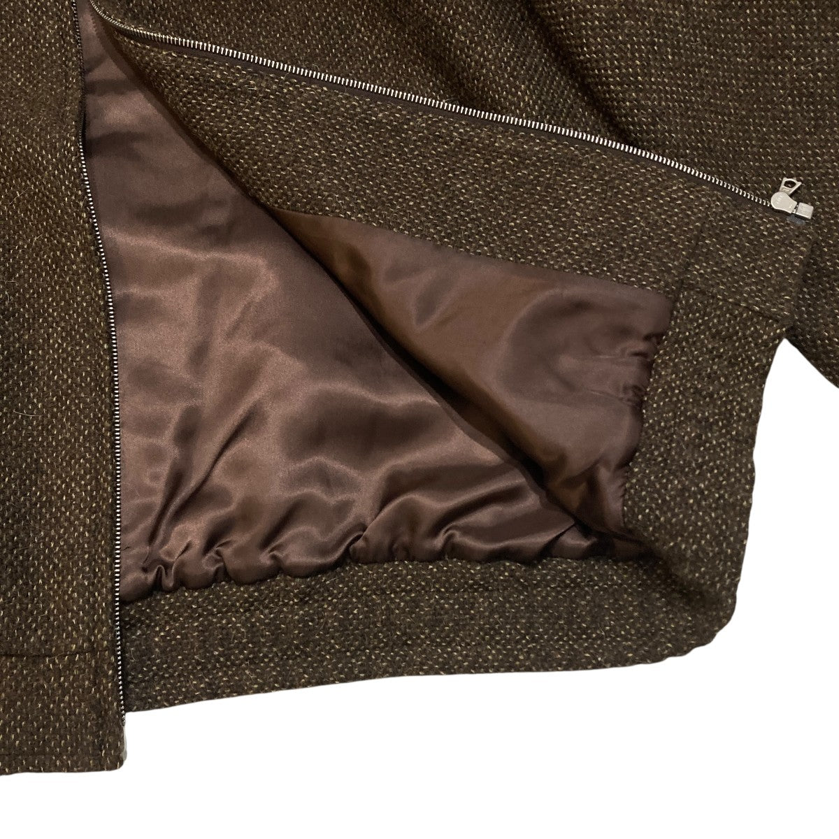 AURALEE LAMA SHETLAND WOOL TWEED ZIP BLOUSONブルゾンA24-AB03LS 古着・中古-6枚目のアイテム画像