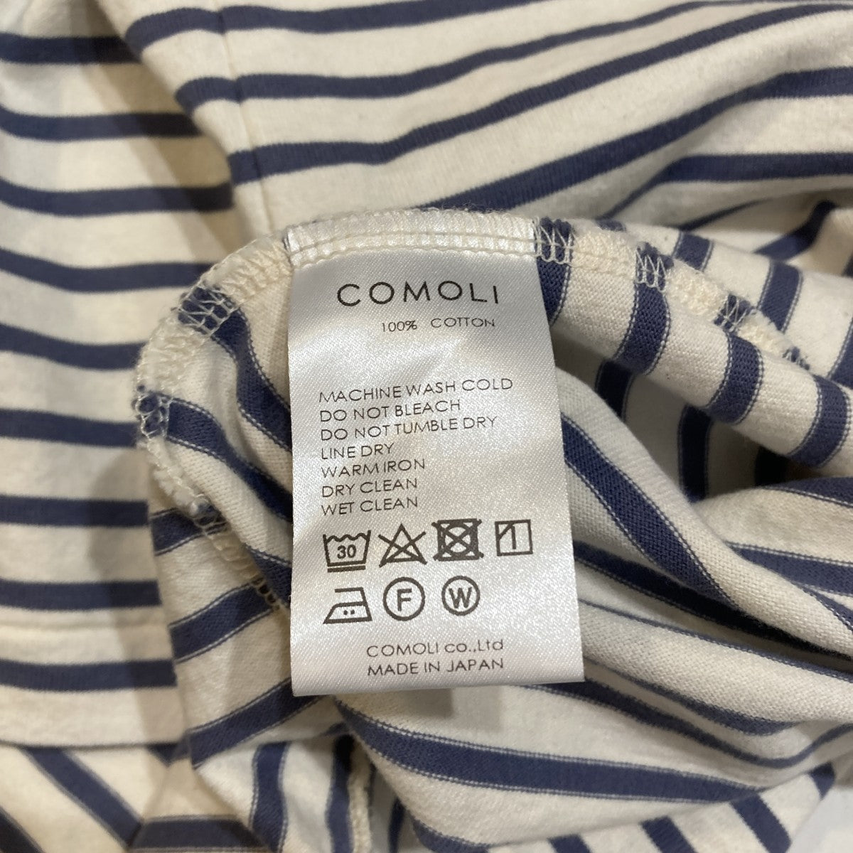 COMOLI(コモリ) ボーダーボートネックボーダーボーダーTシャツT01